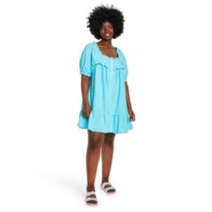 Stoney Clover Lane LIMITED EDITION Short Sleeve Ruffle Dress in Aqua
